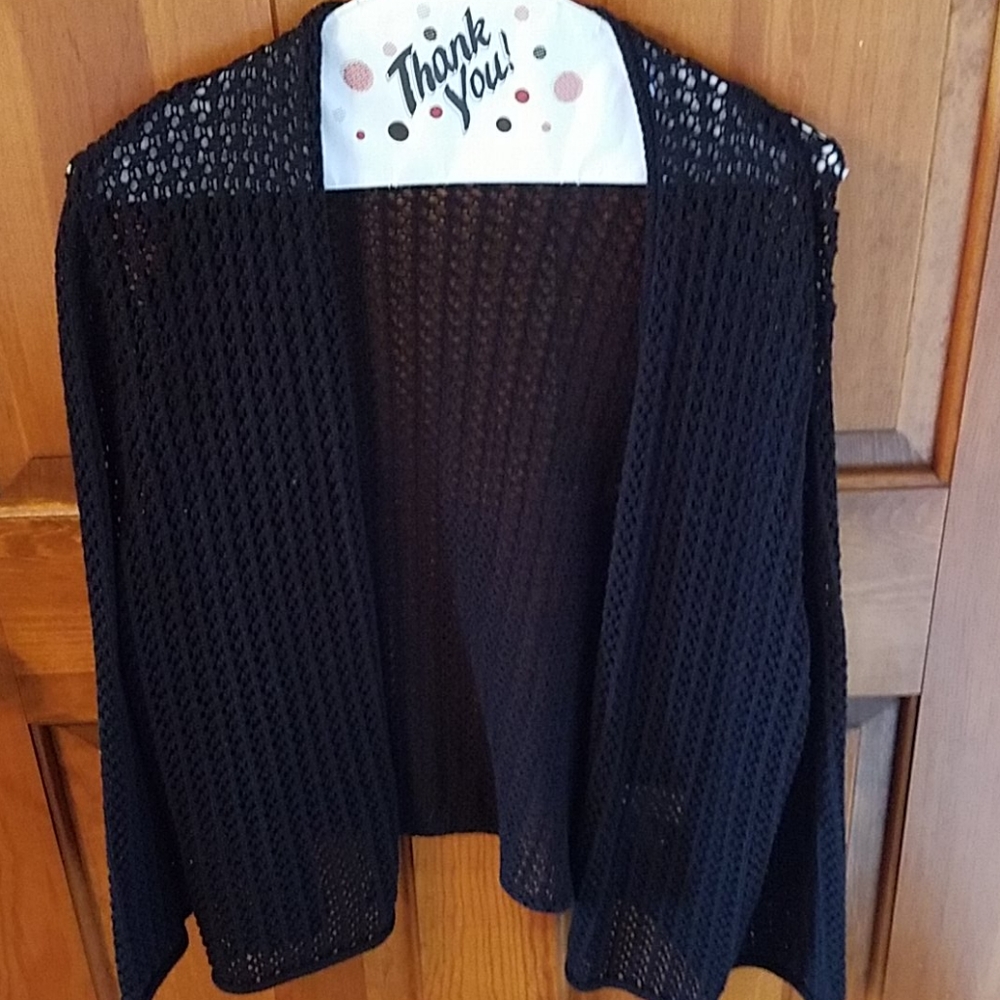 Black crochet sweater